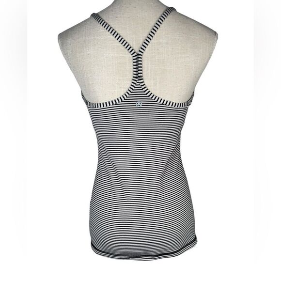 Lululemon Black & White Striped Power Y Racerback Tank Top - Picture 3 of 6